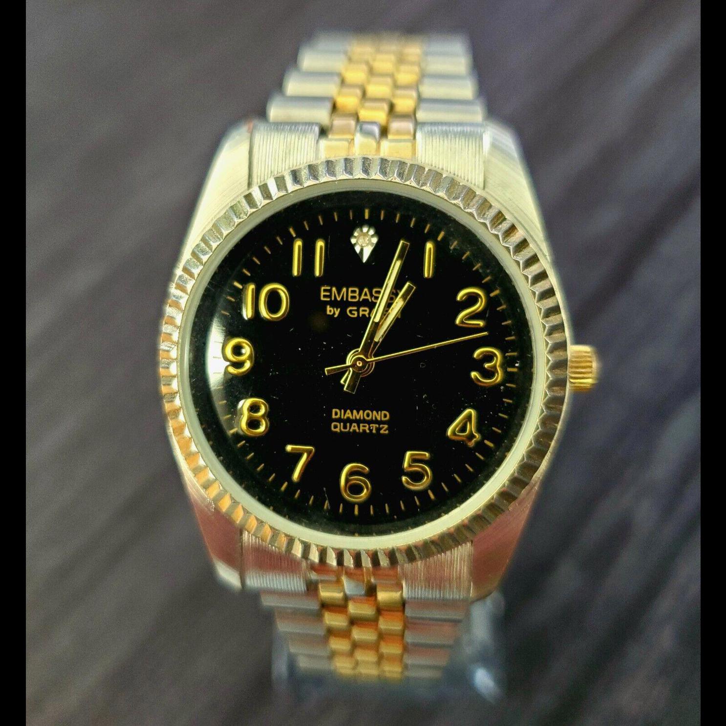 Vintage Mens Watch Gruen Embassy Diamond President